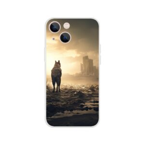 Lone Wolf Post-Apocalyptic World Phone Case - Flexi case, Apple - iPhone 13 Mini