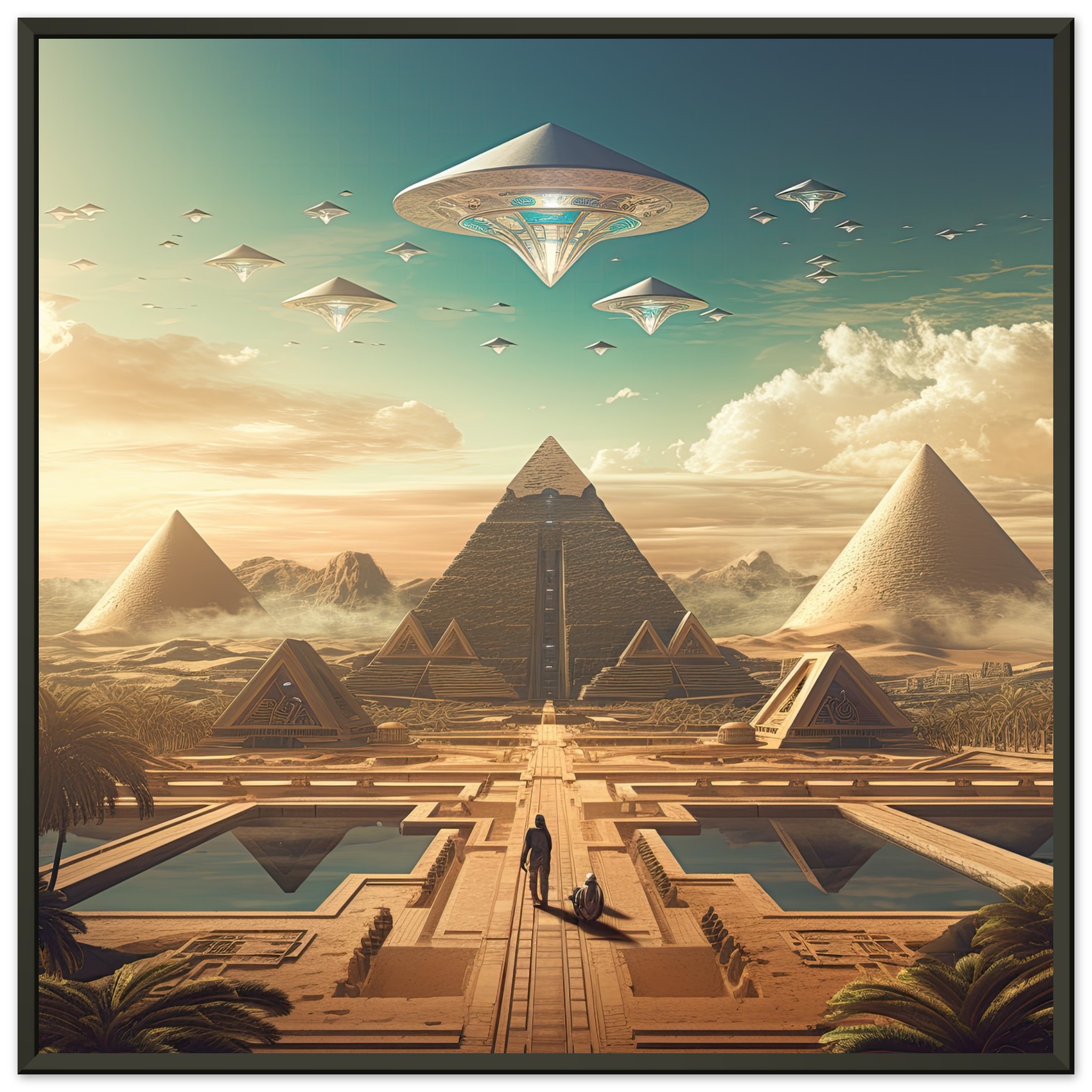 Sci-Fi Futuristic Egypt Framed Print