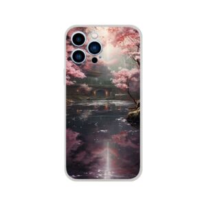 Secret Cherry Blossom Temple Phone Case - Flexi case, Apple - iPhone 13 Pro Max