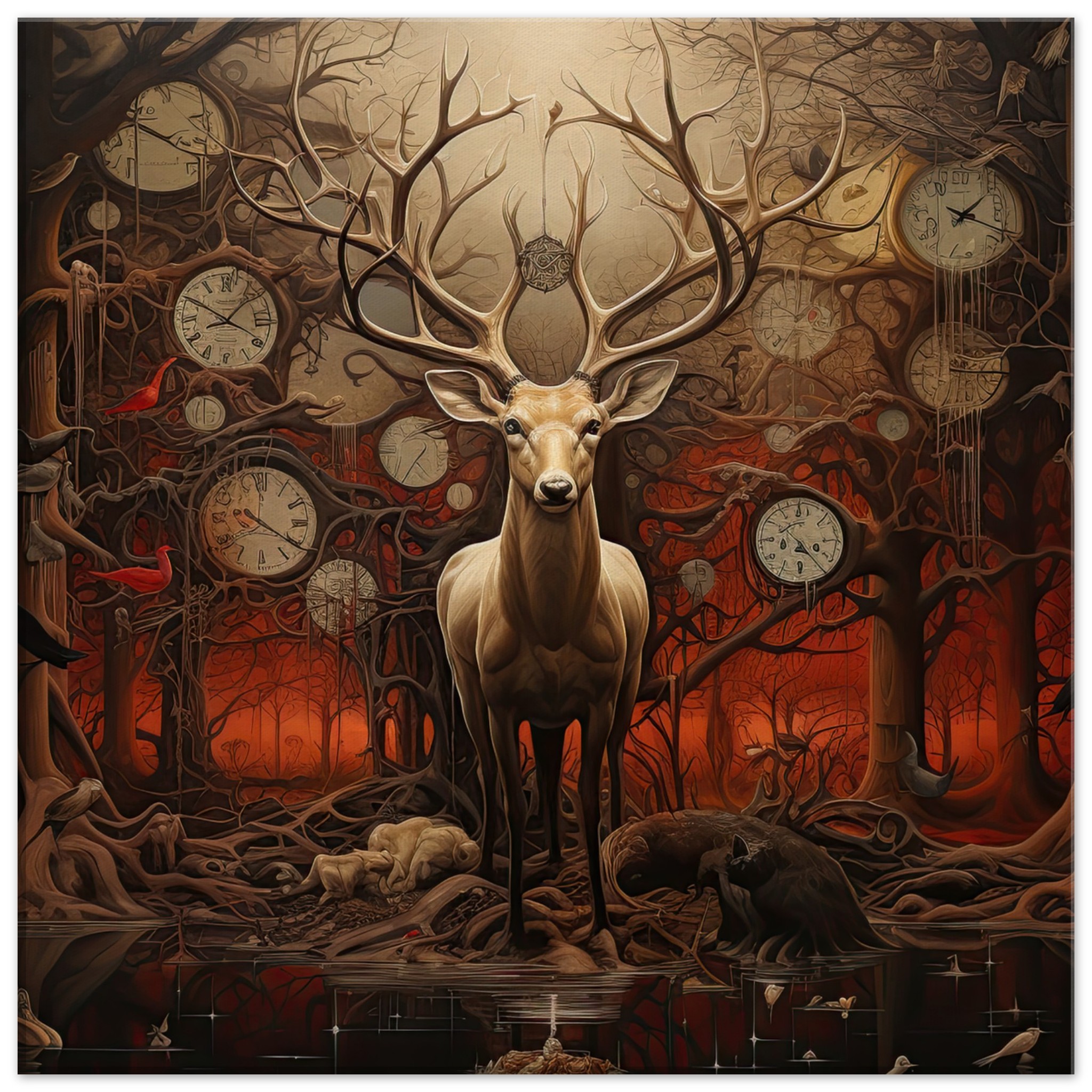 Forest Spirit God of Time Canvas Print – 50×50 cm / 20×20″, Thick