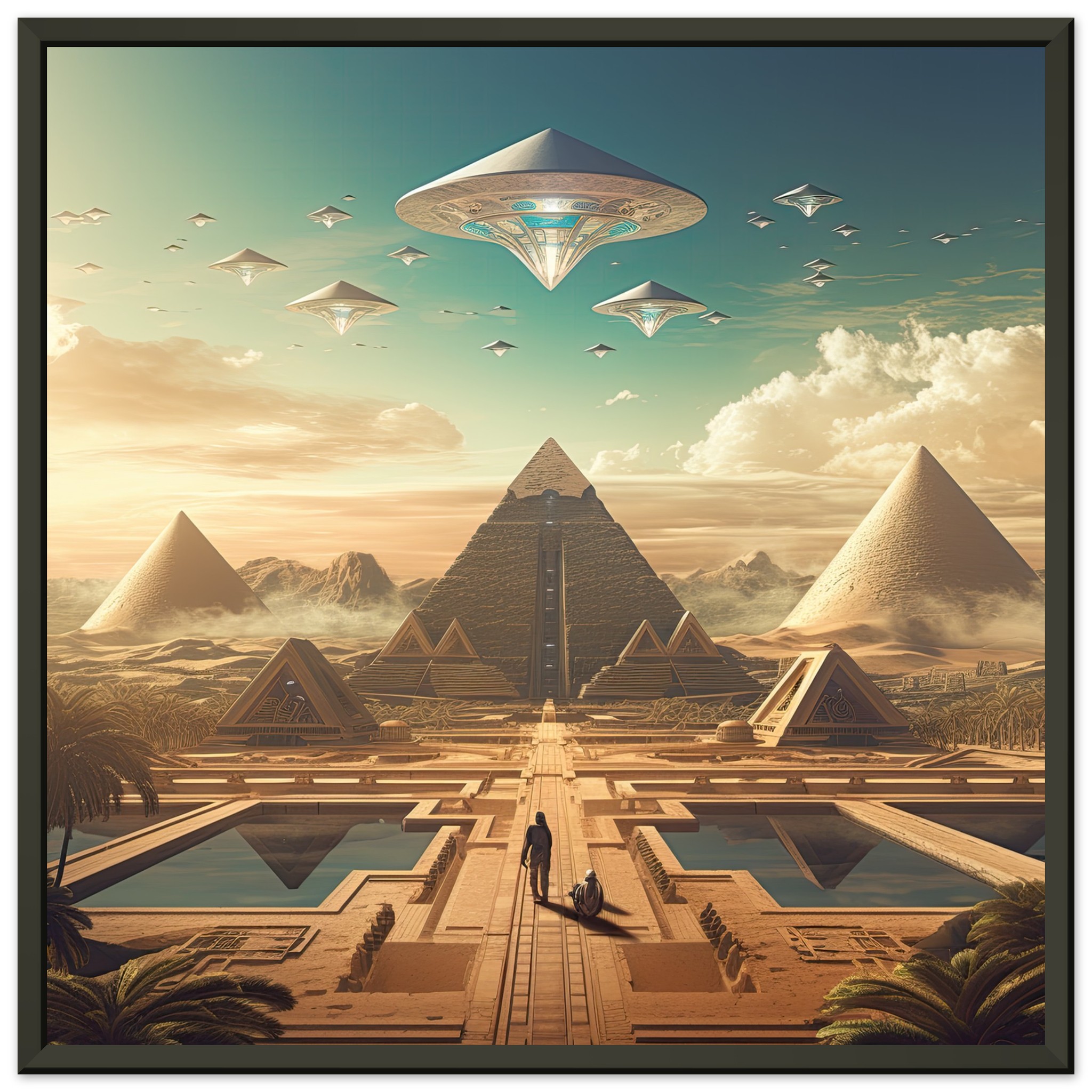 Sci-Fi Futuristic Egypt Framed Print