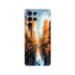Abstract City Paint Splatter Phone Case - Flexi case, Samsung - Galaxy S21 Ultra