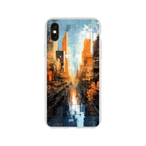 Abstract City Paint Splatter Phone Case - Flexi case, Apple - iPhone X