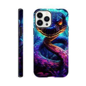 Psychedelic Snake Ultraviolet Colors Phone Case - Tough case, Apple - iPhone 13 Pro Max