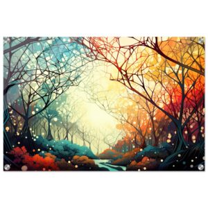 Forest Colorful Abstract Landscape Acrylic Print - 50x75 cm / 20x30″