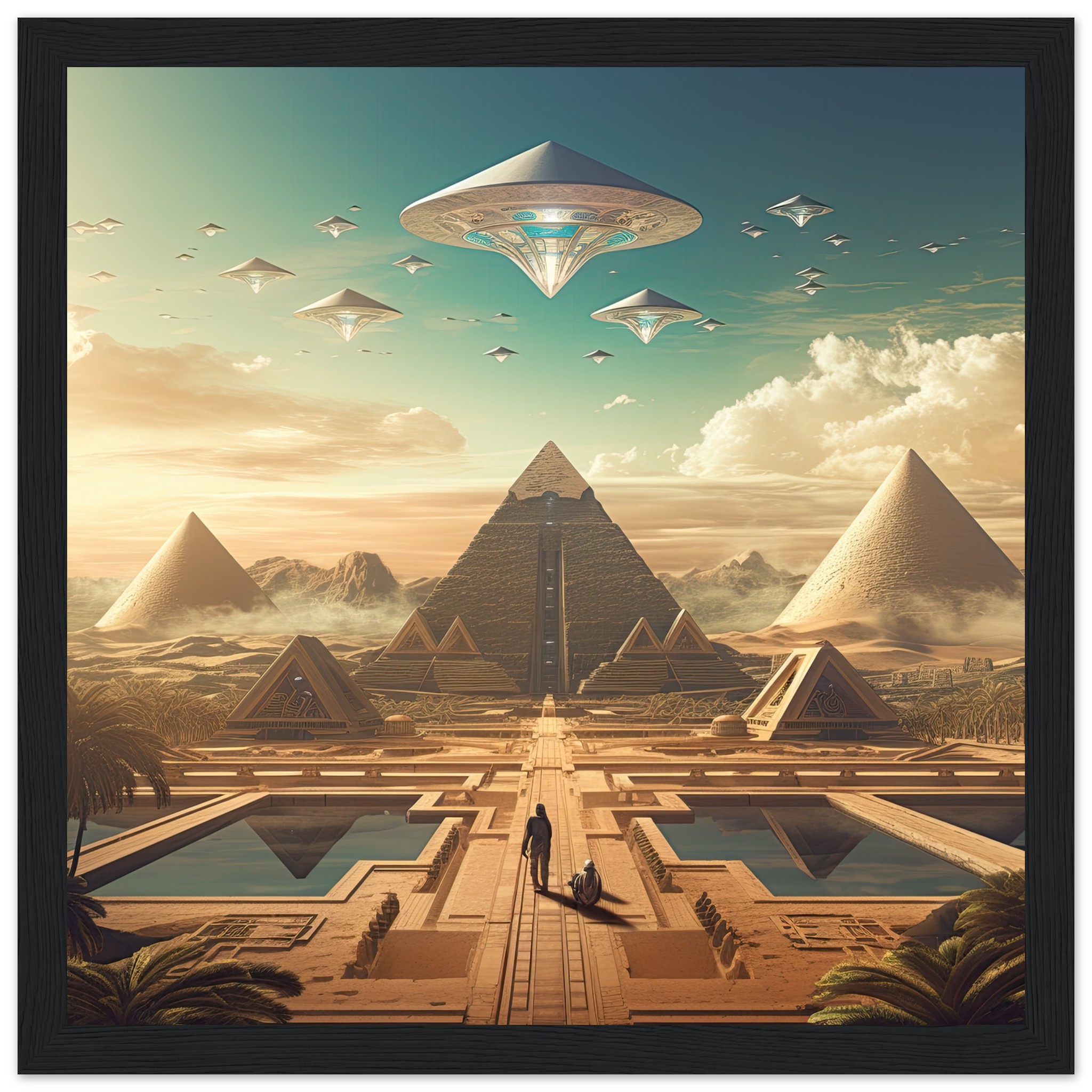 Sci-Fi Futuristic Egypt Framed Print
