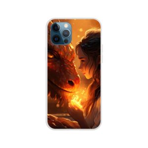 Magical Friendship – Girl and Dragon – Phone Case - Flexi case, Apple - iPhone 12 Pro
