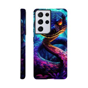 Psychedelic Snake Ultraviolet Colors Phone Case - Tough case, Samsung - Galaxy S21 Ultra