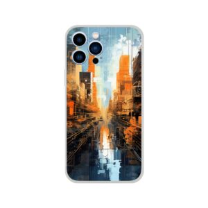 Abstract City Paint Splatter Phone Case - Flexi case, Apple - iPhone 13 Pro Max