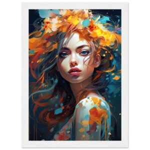 Girl Painted in Color Framed Print