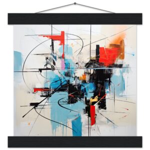 Abstract White Painted Hanging Print - 25x25 cm / 10x10″, Black wall hanger