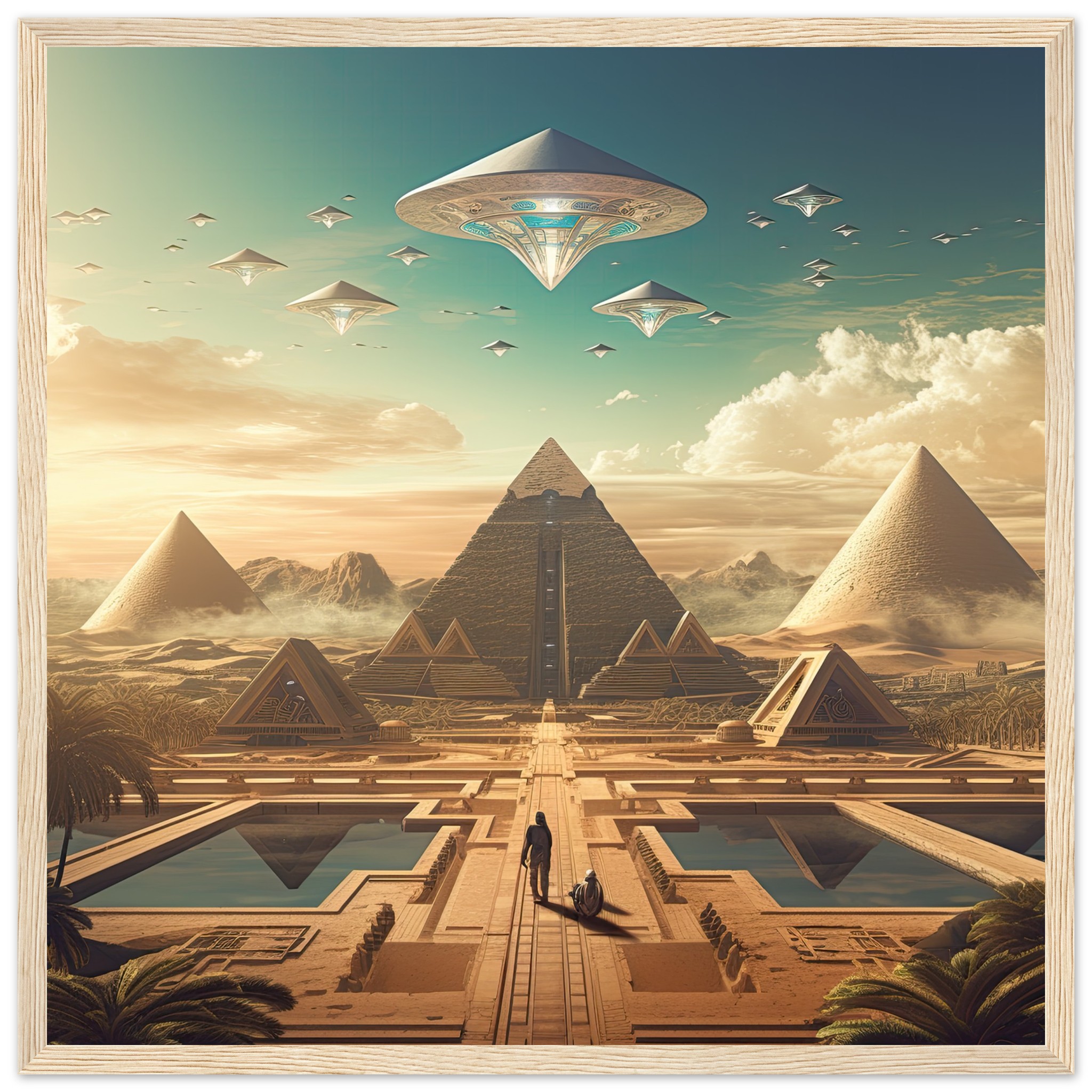 Sci-Fi Futuristic Egypt Framed Print
