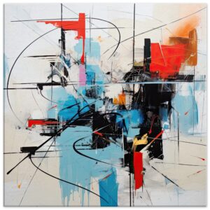 Abstract White Painted Canvas Print - 60x60 cm / 24x24″, Slim