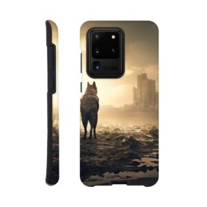 Lone Wolf Post-Apocalyptic World Phone Case - Tough case, Samsung - Galaxy S20 Ultra