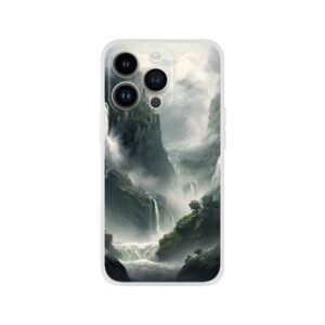 Mountain Waterfalls Rugged Phone Case - Flexi case, Apple - iPhone 14 Pro