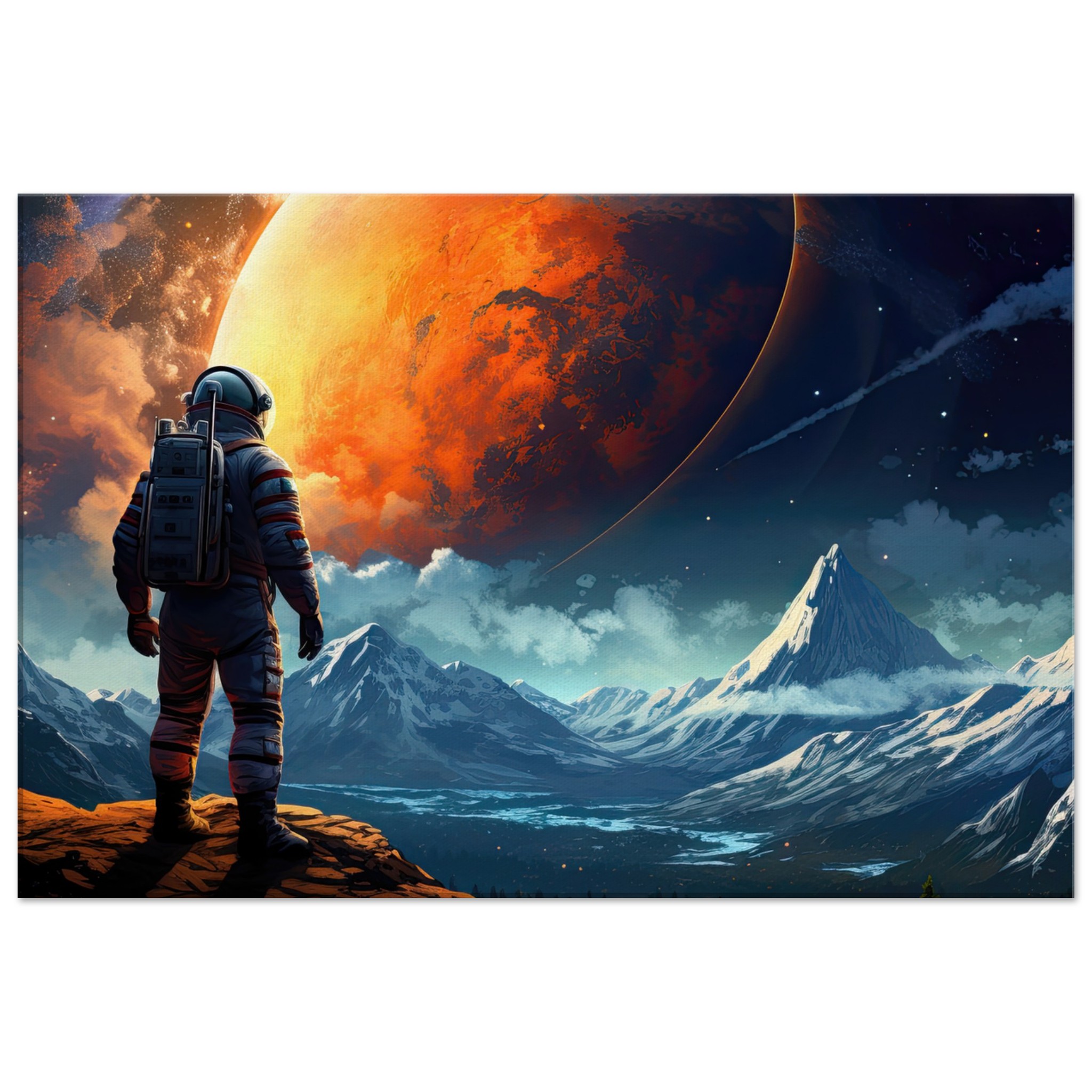 The Great Moon – Astronaut Canvas Print – 50×75 cm / 20×30″, Thick