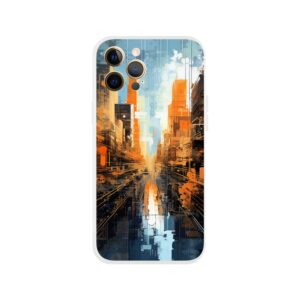 Abstract City Paint Splatter Phone Case - Flexi case, Apple - iPhone 12 Pro Max
