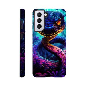 Psychedelic Snake Ultraviolet Colors Phone Case - Tough case, Samsung - Galaxy S21