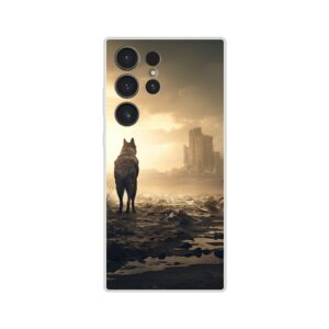 Lone Wolf Post-Apocalyptic World Phone Case - Flexi case, Samsung - Galaxy S23 Ultra