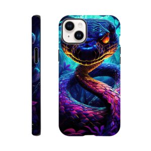 Psychedelic Snake Ultraviolet Colors Phone Case - Tough case, Apple - iPhone 14 Plus
