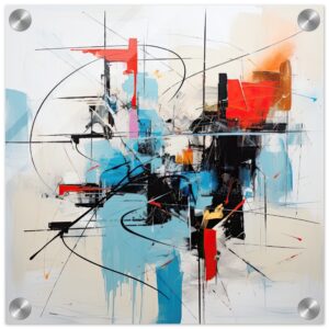 Abstract White Painted Acrylic Print - 30x30 cm / 12x12″