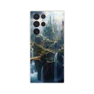 Elven Kingdom Fantasy Landscape Phone Case - Flexi case, Samsung - Galaxy S22 Ultra