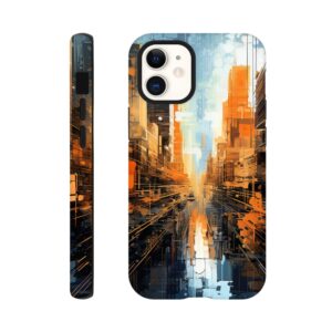 Abstract City Paint Splatter Phone Case - Tough case, Apple - iPhone 12 Mini