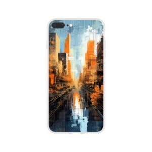 Abstract City Paint Splatter Phone Case - Flexi case, Apple - iPhone 8 Plus