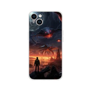 There Be Monsters Sci-fi Phone Case - Flexi case, Apple - iPhone 14 Plus