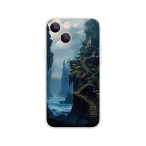 Cliffside Kingdom Landscape Phone Case - Flexi case, Apple - iPhone 13 Mini
