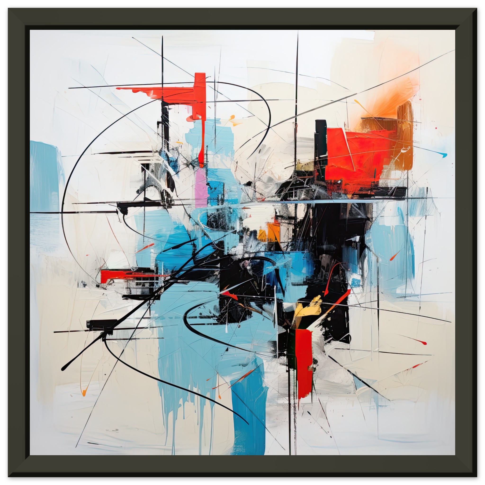 Abstract White Painted Framed Print