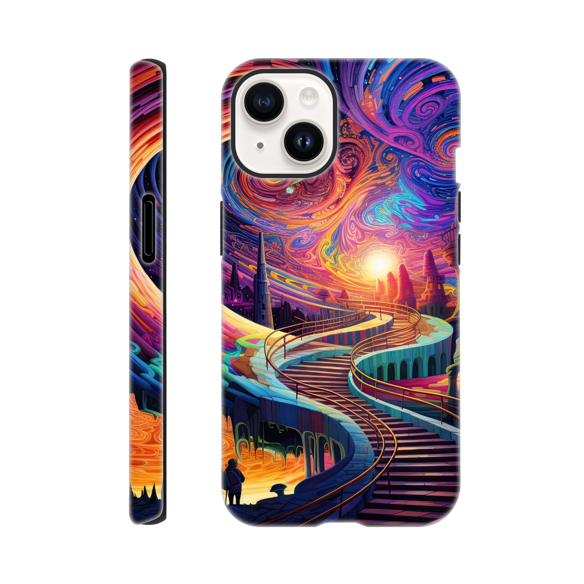 Trippy Colorful Adventure Phone Case – Tough case, Apple – iPhone 14