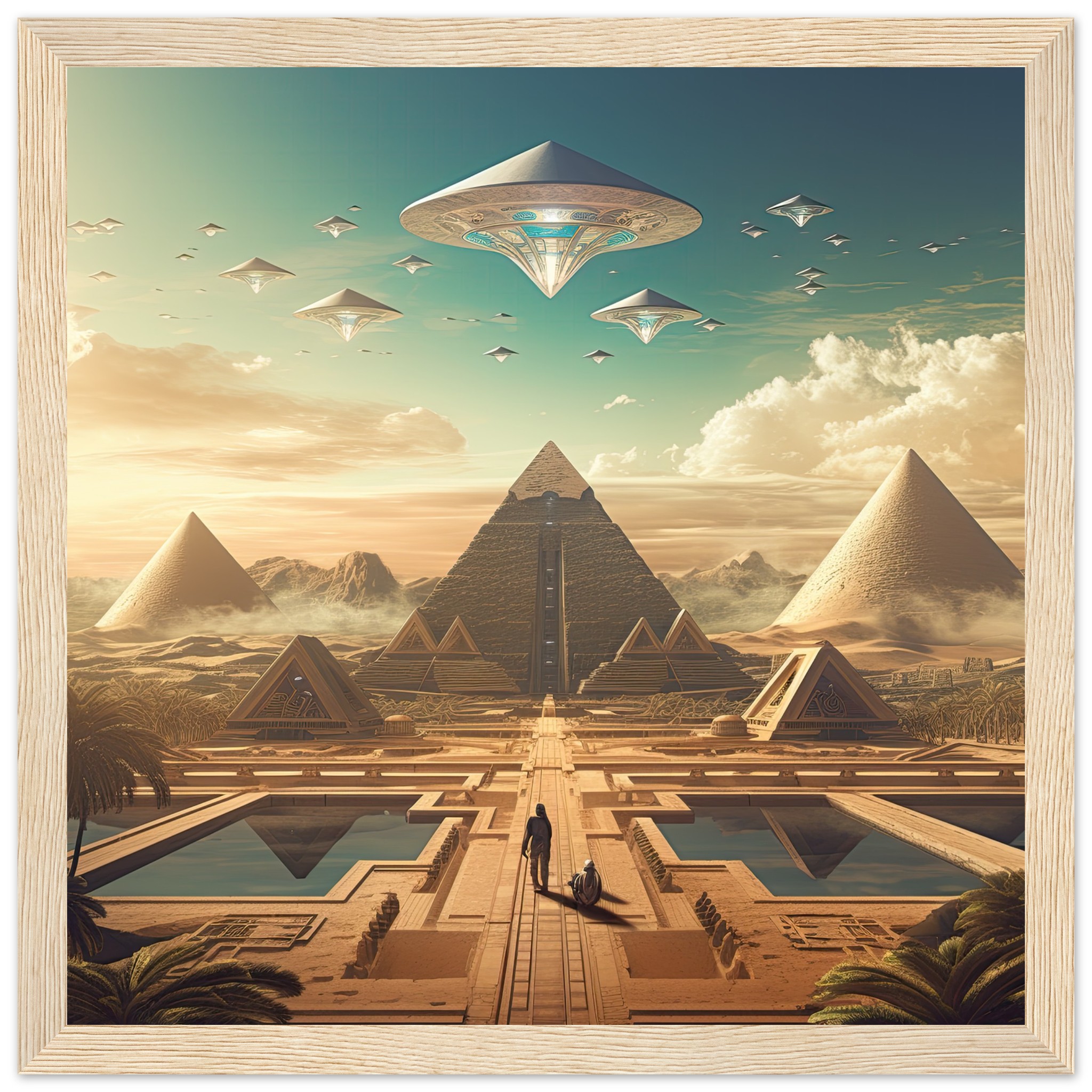 Sci-Fi Futuristic Egypt Framed Print