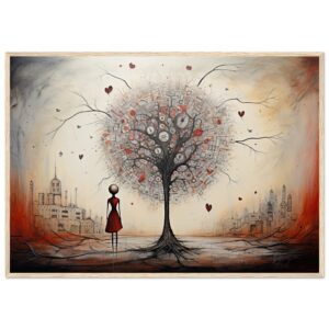 Heart Tree of Desire – Abstract Framed Print