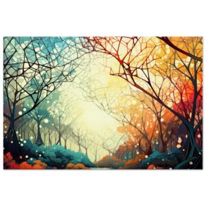 Forest Colorful Abstract Landscape Canvas Print - 50x75 cm / 20x30″, Slim