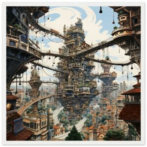 Surreal City Abstract Framed Print