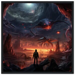 There Be Monsters Sci-fi Framed Print