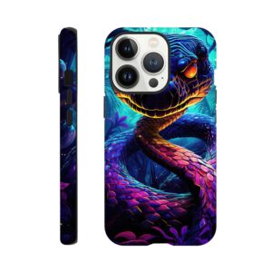 Psychedelic Snake Ultraviolet Colors Phone Case - Tough case, Apple - iPhone 13 Pro