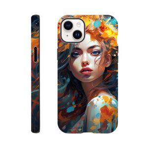Girl Painted in Color Phone Case - Tough case, Apple - iPhone 14 Plus