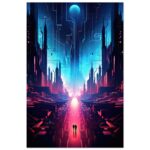 Digital Paradise Abstract Futuristic Poster
