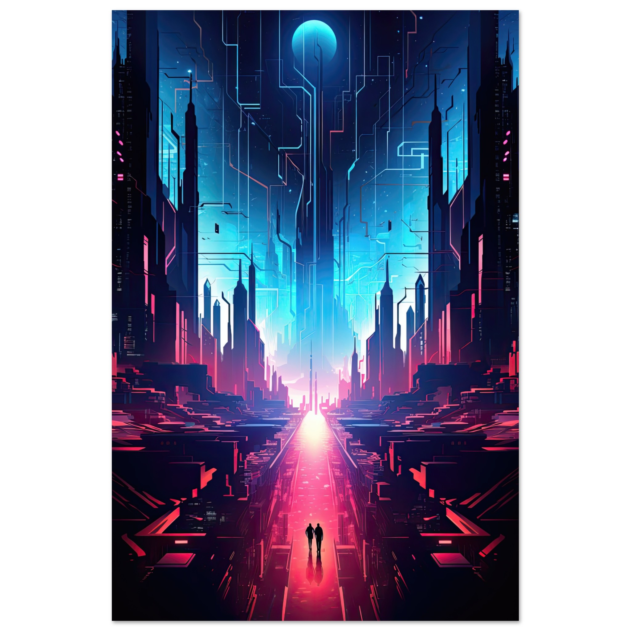 Digital Paradise Abstract Futuristic Poster