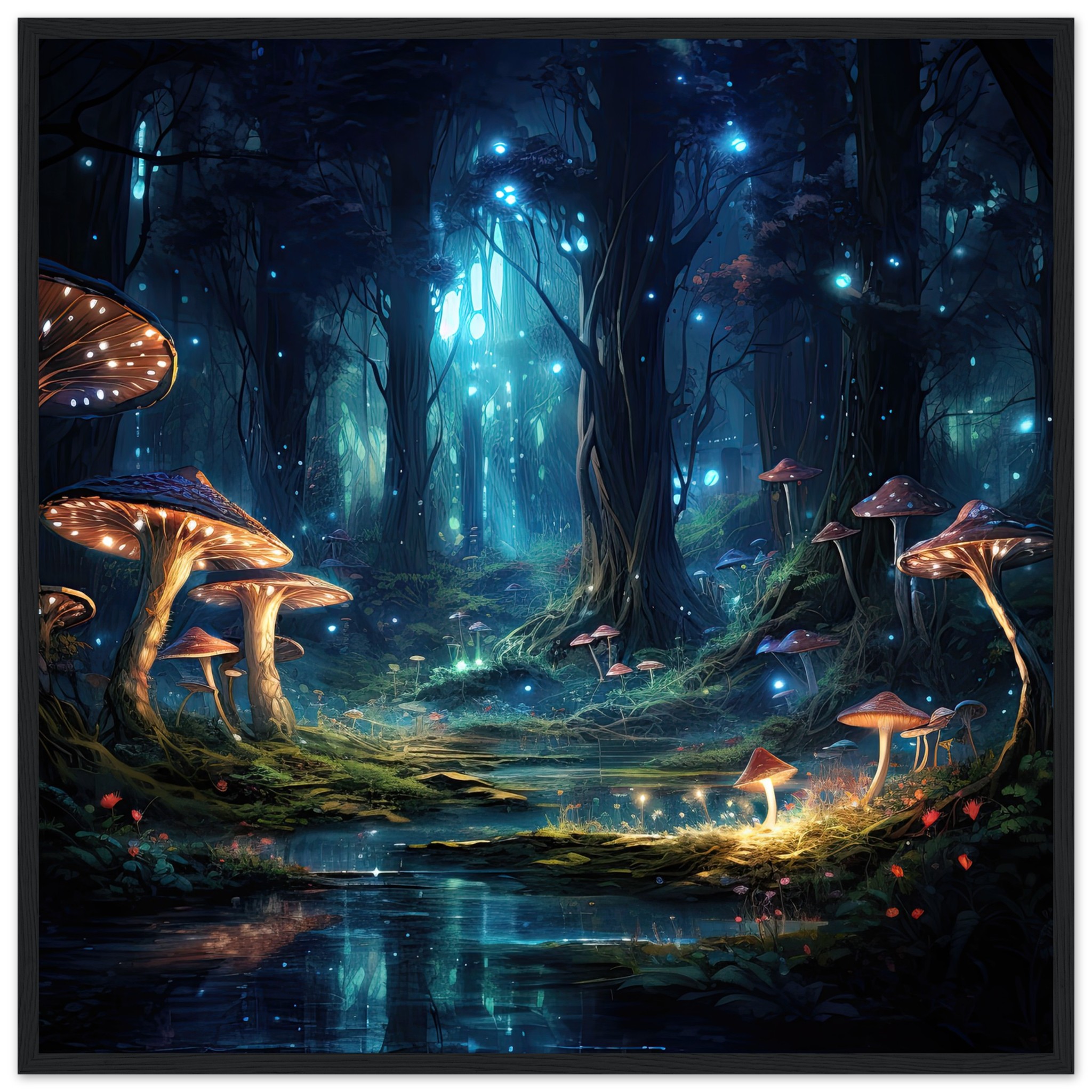 Enchanted Forest of Lights Framed Print