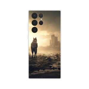 Lone Wolf Post-Apocalyptic World Phone Case - Flexi case, Samsung - Galaxy S22 Ultra
