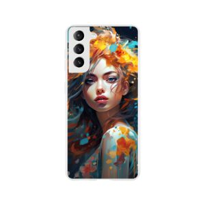 Girl Painted in Color Phone Case - Flexi case, Samsung - Galaxy S21