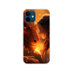 Magical Friendship – Girl and Dragon – Phone Case - Flexi case, Apple - iPhone 12
