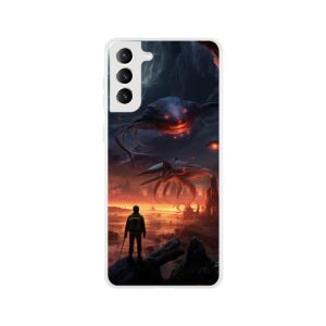 There Be Monsters Sci-fi Phone Case - Flexi case, Samsung - Galaxy S21 Plus