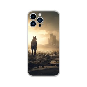 Lone Wolf Post-Apocalyptic World Phone Case - Flexi case, Apple - iPhone 13 Pro Max