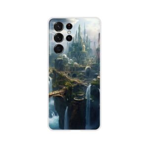 Elven Kingdom Fantasy Landscape Phone Case - Flexi case, Samsung - Galaxy S21 Ultra