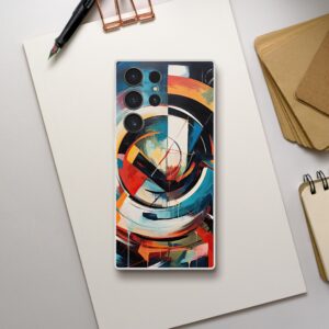 Abstract Colorful Painted Blue Phone Case - Flexi case, Samsung - Galaxy S23 Ultra
