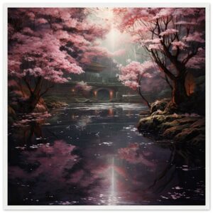 Secret Cherry Blossom Temple Framed Print